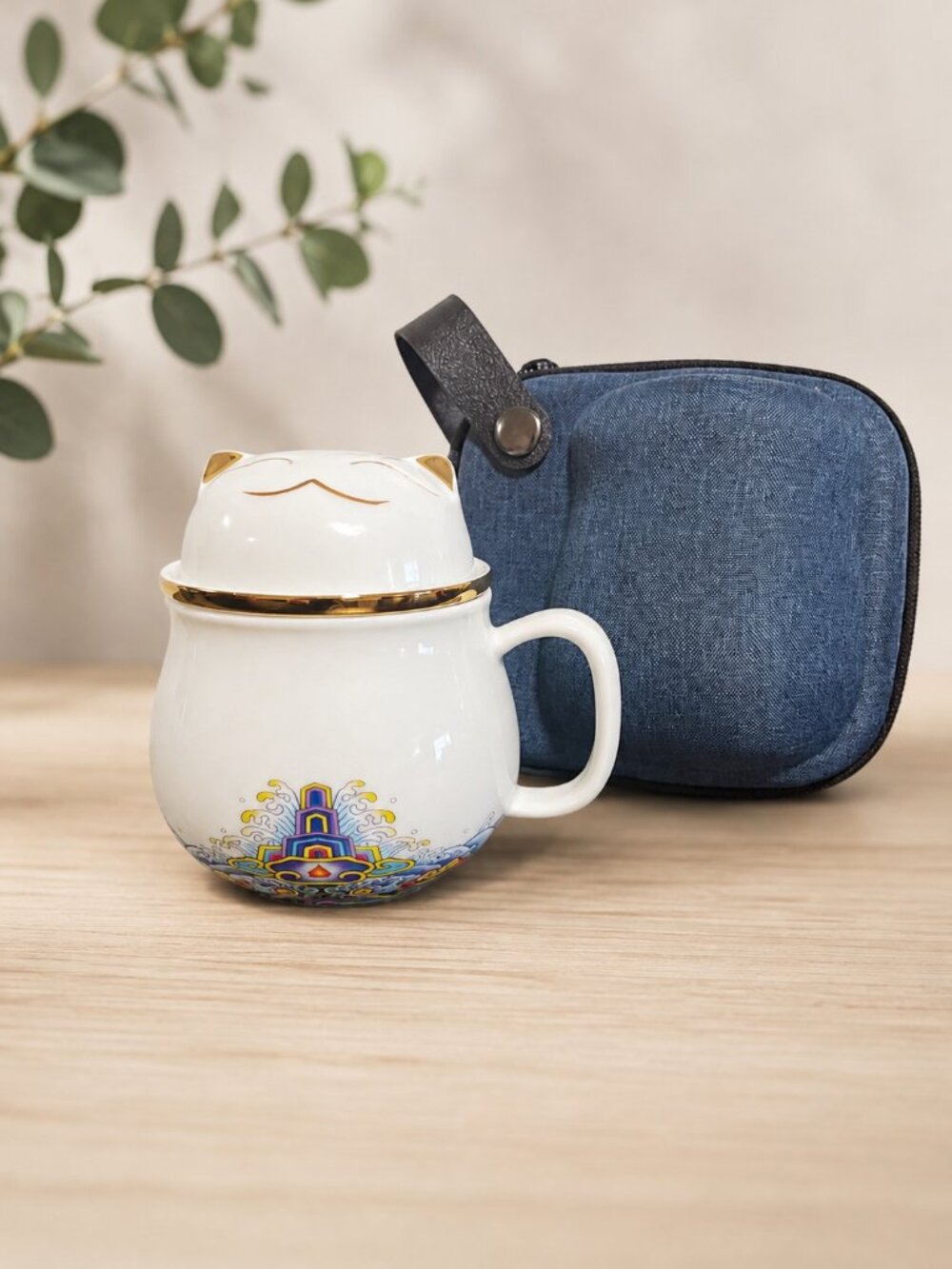 Japan Cat Travel Tea Cup & Case